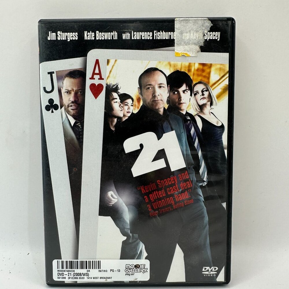 21 DVD 2008 Widescreen Edition Starring Jim Sturgess Kate Bosworth PG13